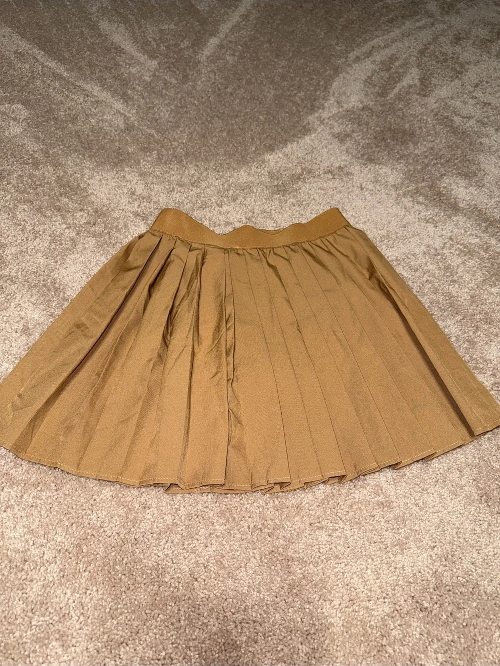 NWOT Pleated A-Line Skirt in Dark Khaki